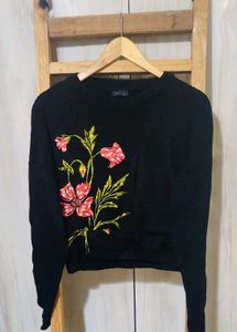 Floral Embroidered Sweater size-38