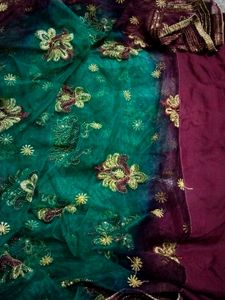 Heavy Embroidery Net Saree