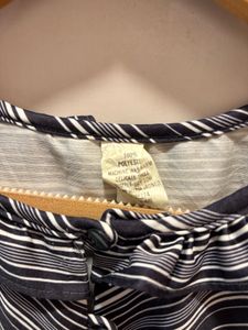 Beautiful Striped Ruffle Neck Top