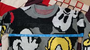 Vintage Mickey Mouse Graphic Knit Sweater