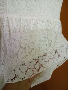 Off White Net Mini Dress