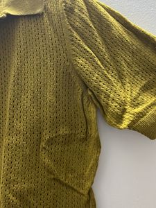 Vintage Olive Knit Polo Top