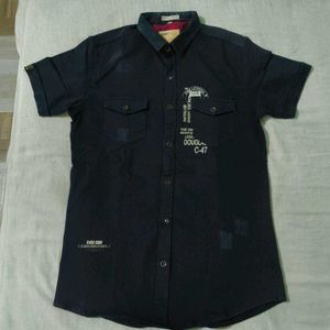 Classic Black Short Sleeve Button-Down Shirt