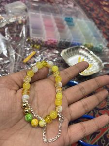 yellow no pattern Bracelet with Star Charm