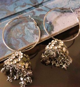 Diamond Stud Jhumki In Hoops