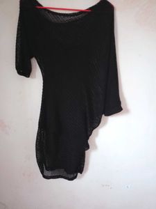 Asymmetrical Hem Knit Dress