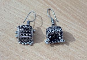 Silver-tone Jhumka Earrings