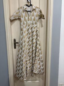Floor Length Off White Ethnic Anarkali Gown