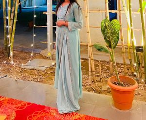 Elegant Mint Green Embroidered Kurti - XL