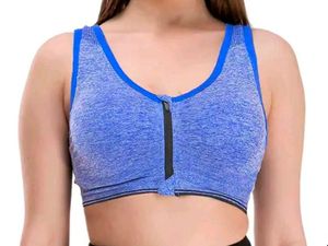 Zip-Front Sports Bra Combo Of 3
