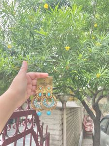 Dhvani Earrings - Turquoise & Gold