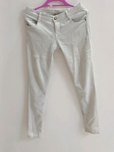 Cream Color Denim Jeans