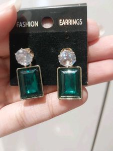 Green Stud Earrings