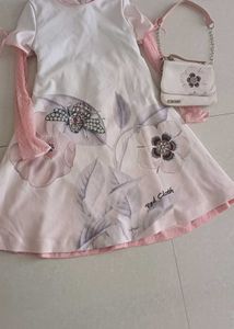 Cute Floral Dress & Bag Set