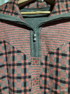 Vintage Plaid Quarter-Zip Sweater