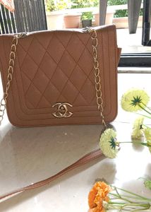 Chanel Inspired Tan Colour Slingbag