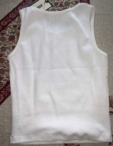 White Ribbed Tank Top