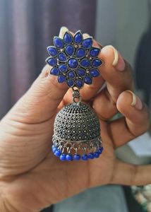 Blue Jhumka Earrings