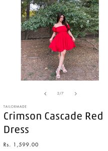 Crimson Cascade Red Dress