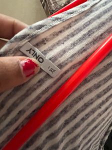 Only Striped Knot-Front Top