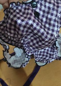 Purple Gingham Ruffle Lingerie
