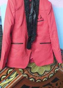 Blazer In Red Colour Party Wear