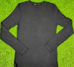 Woollen Black Long Sleeve Top