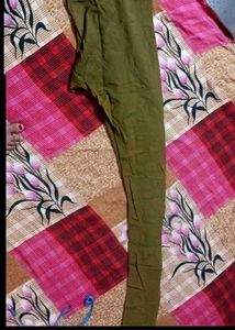 SQUARE NECK KURTI WITH Olive Green CHURODAR SETS