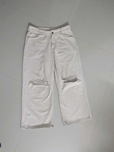 Ripped Wide Leg Jeans