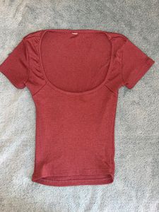 SSS Square Neck Mauve Top