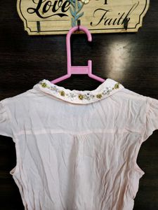 Cute Embroidered Collar Top with diamond 💎
