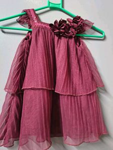 Cute Burgundy Layered Dress