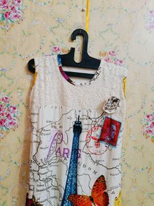 Paris Print Sleeveless Tunic