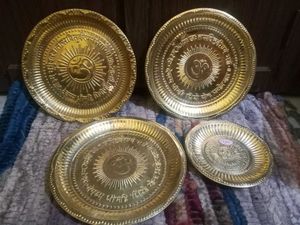 4 Brass Plates With Gayatri Mantra