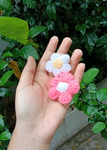 Crochet Flower Hair Clips