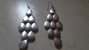 Yellow Long Earrings Drop Shape