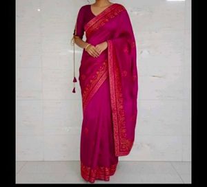 Purple Embroidered Saree