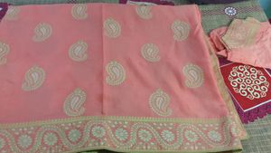 Beautiful Peach Silk Saree