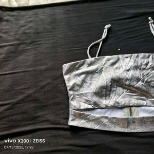 Silver Metallic Crop Top