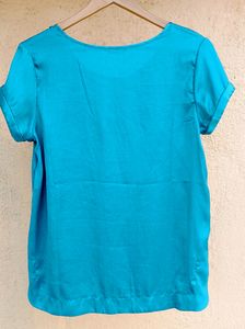 Splash Aqua Satin Top