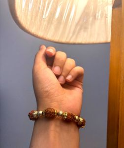 Rudraksha & Gold Bead Bracelet