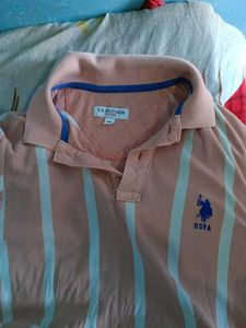USPA Striped Polo Shirt