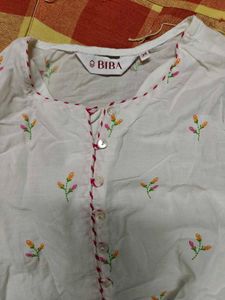 Floral White Kurta