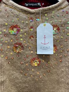 Red &amp; Beige Knitted Cardigan Set