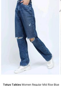 Tokyo Talkies Women Blue Ripped Jeans