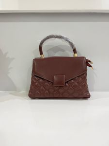 Maroon Quilted Top Handle Bag with Scarf