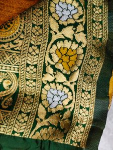 Silk Saree - Gold &amp; Green 💚