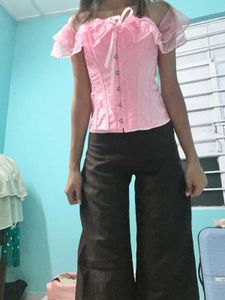 Pink Lace Corset Top