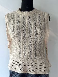 Crochet Knit Sleeveless Top