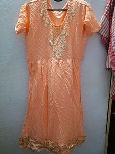 Peach Embroidered Salwar Suit